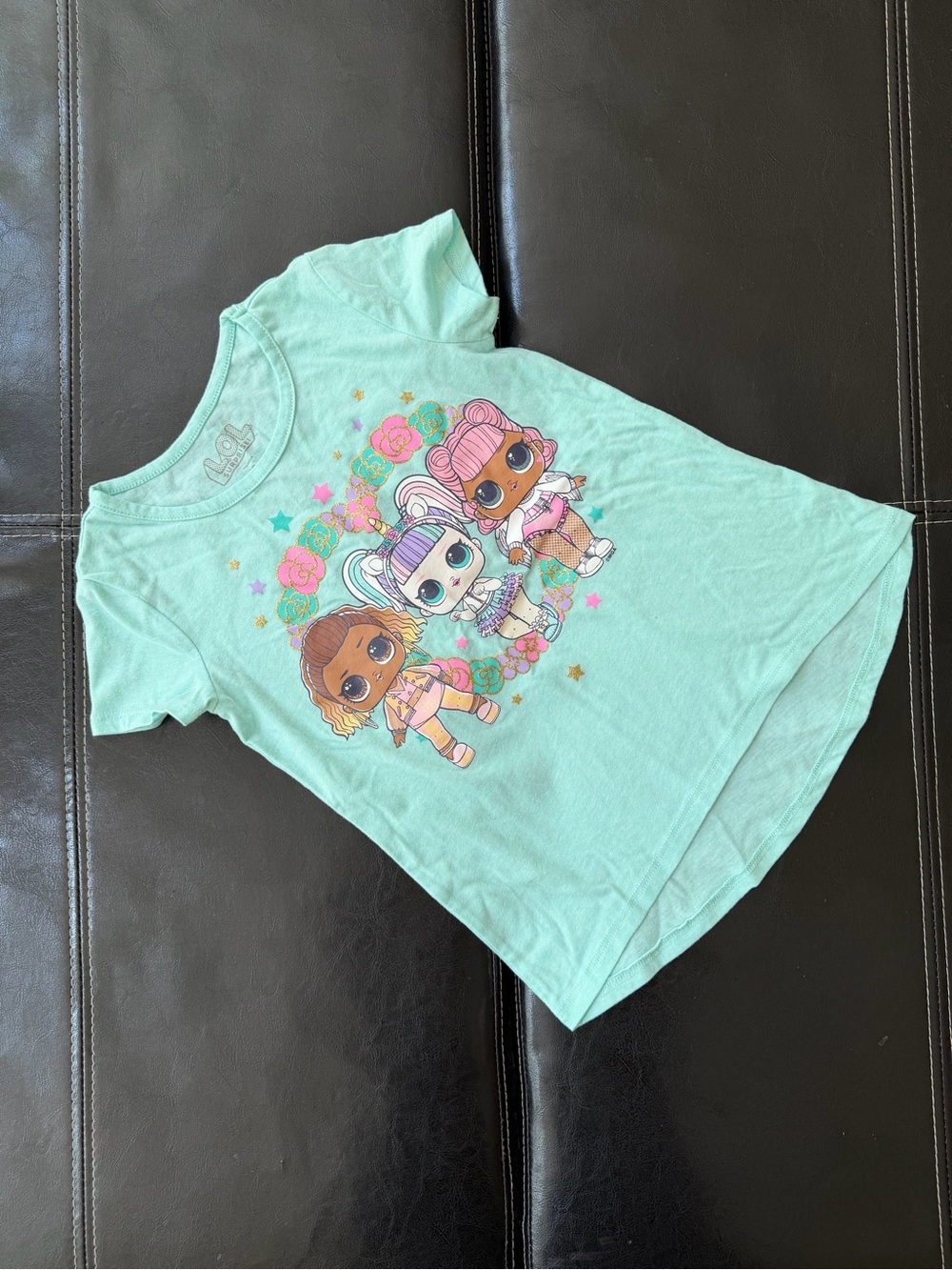 L.O.L. Surprise! - Turquoise Short Sleeve Tee with Colorful Doll Graphic